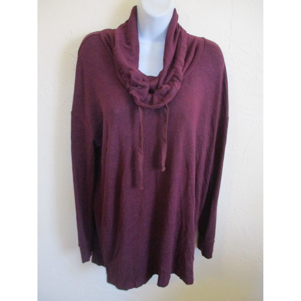 Motherhood Maternity Maroon Long Sleeve Cowl Neck Tunic Sweater Large
